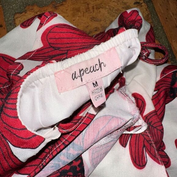 Floral Red Flower Romper Ruffle - Picture 9 of 9